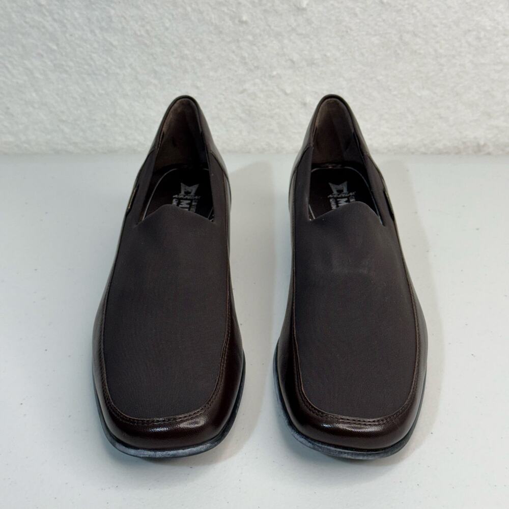 Mephisto Gudrun Dark Brown Leather/Nappa Fabric Loafers Walking Comfort Size 9
